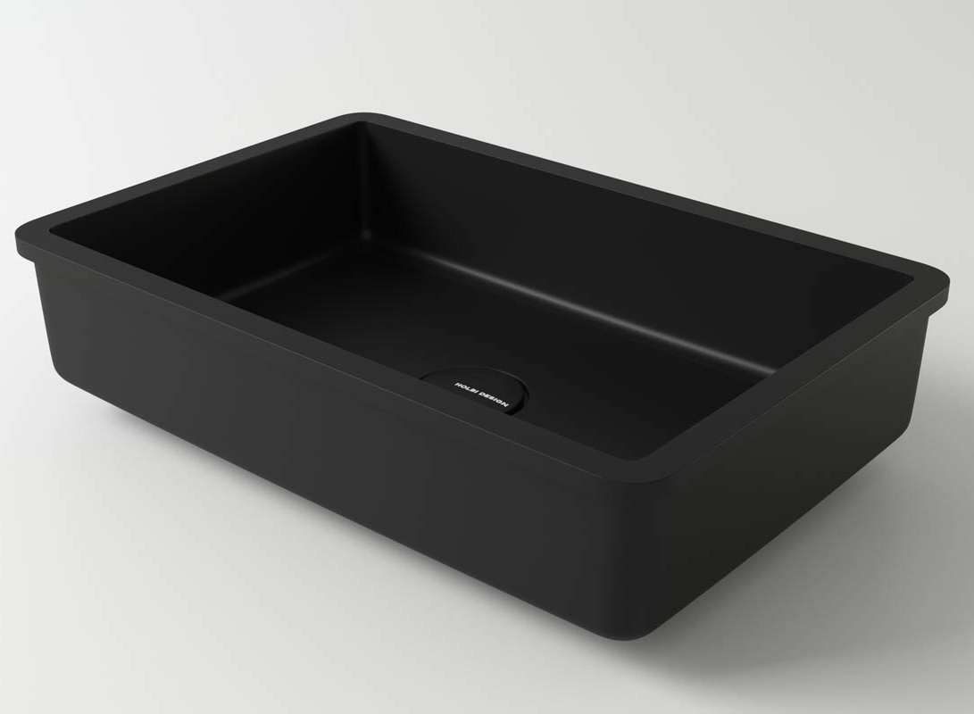 умывальник встраиваемый holbi neptun 50 50x33 sc черный матовый