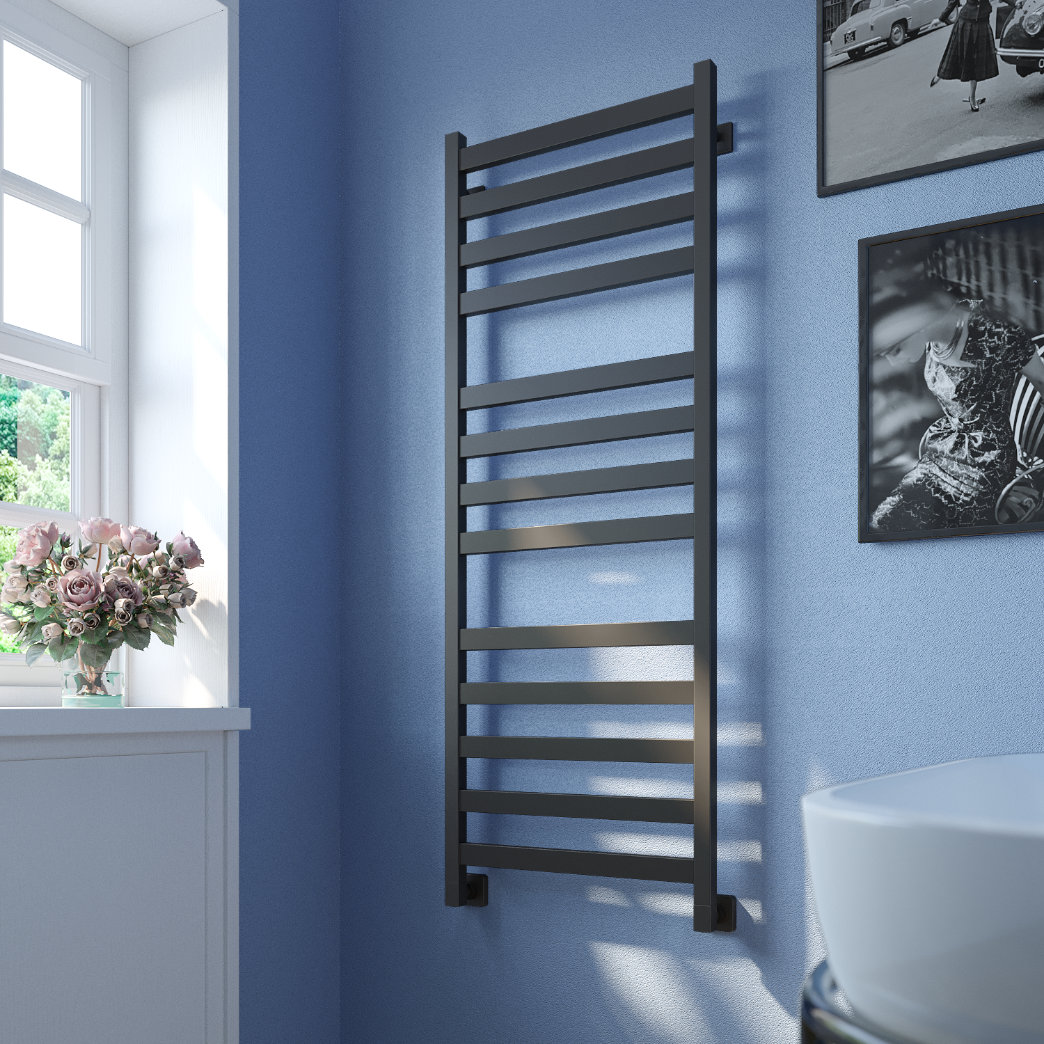 полотенцесушитель водяной stinox verona luxe 50x140 черный матовый