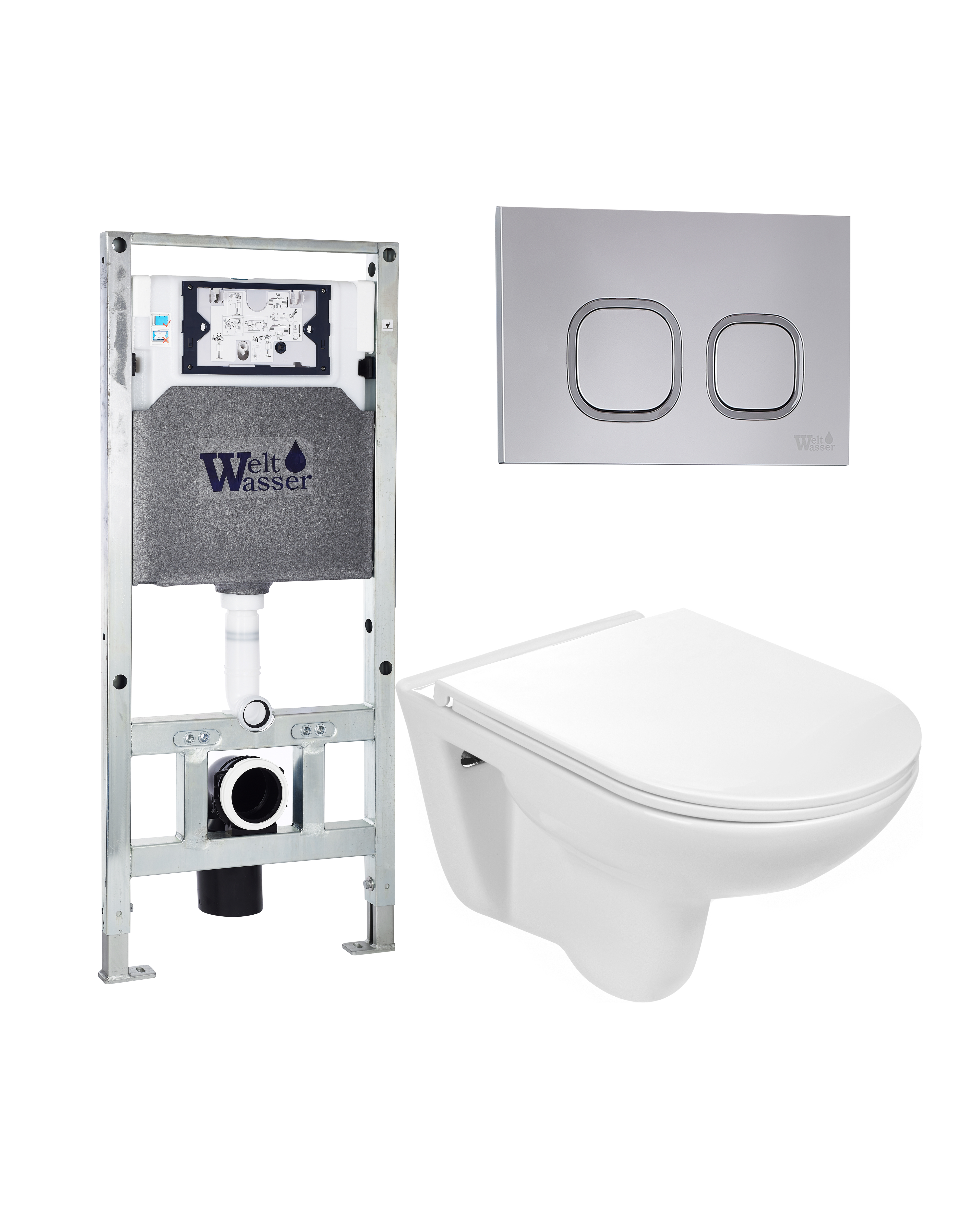 комплект welt-wasser amberg 506 st + baarbach 004 gl-wt + amberg rd-cr с клавишей хром глянец