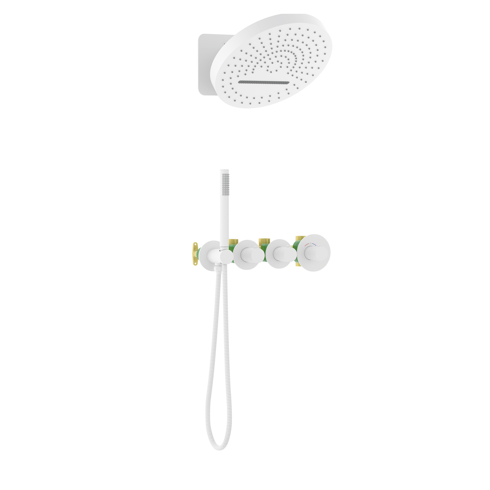 душевая система скрытого монтажа timo saona sx-2329/16sm matte white, с термостатом