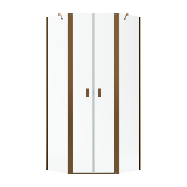 душевой уголок radaway nes brushed copper ptd 80x100 стекла прозрачные, профиль брашированная медь