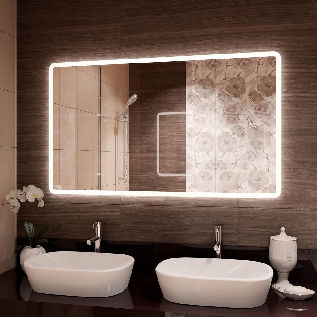 зеркало континент demure led 120x80 с подсветкой и бесконтактным сенсором