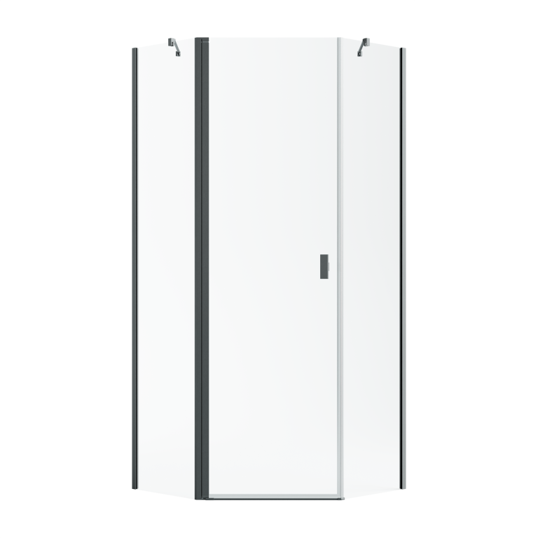 душевой уголок radaway nes brushed gunmetal ptj 90x80 левый, стекла прозрачные, профиль брашированная оружейная сталь