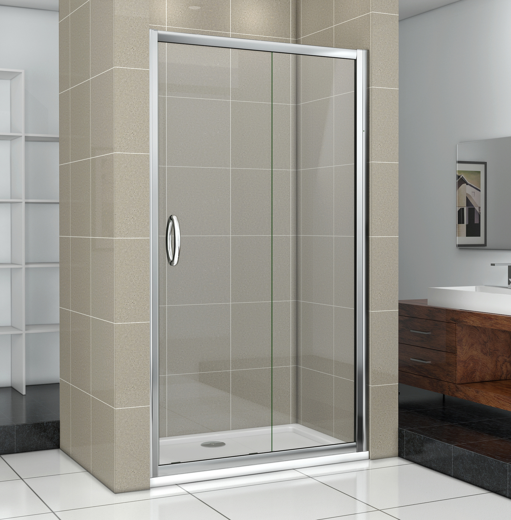 душевая дверь gooddoor infinity wtw-130-c-ch 130x185