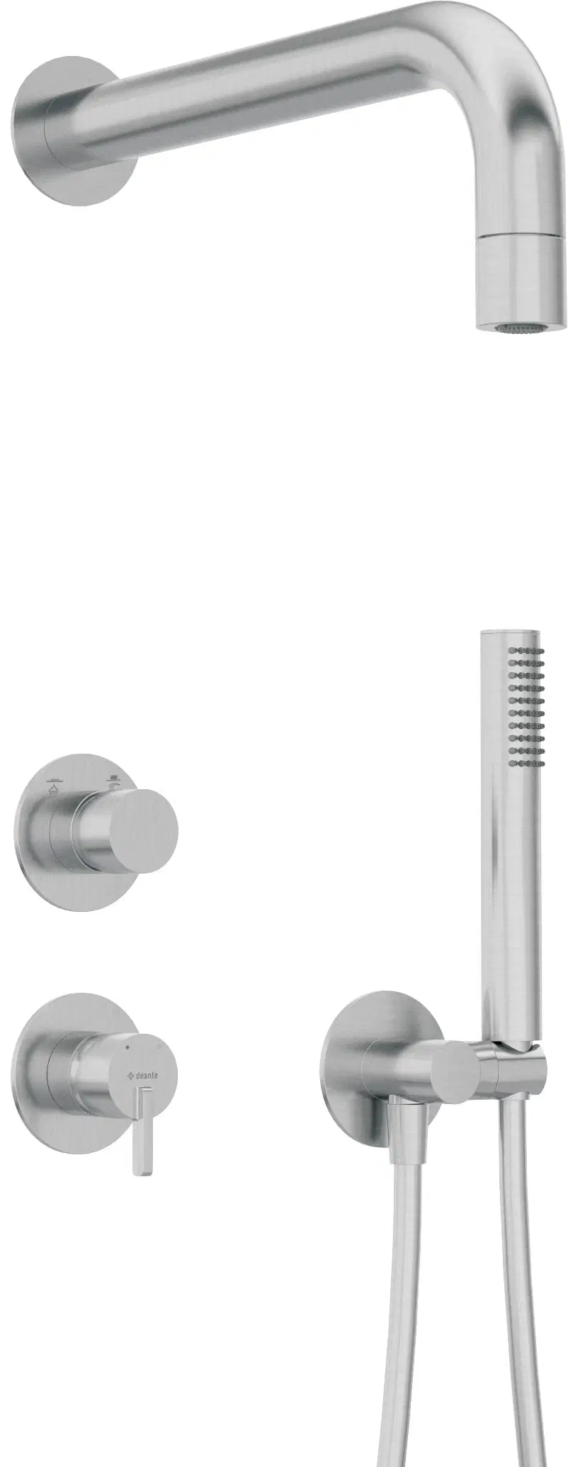 душевая система скрытого монтажа deante silia steel nqs_f9xk брашированная сталь
