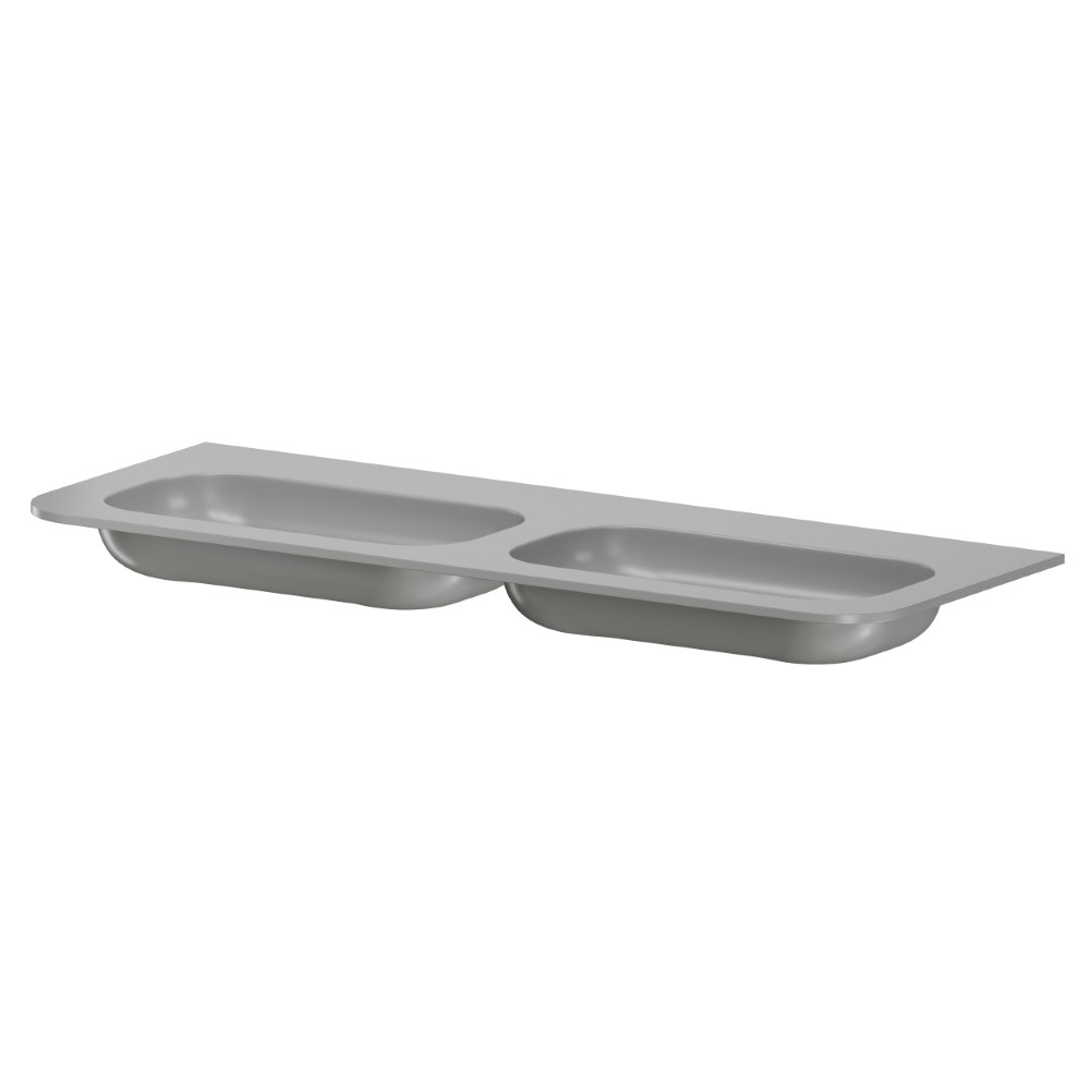 умывальник моноблок armadi art voi 140 см 786-140-2-l stone finish luna, серый