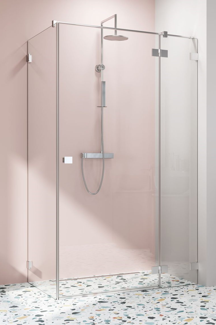 душевой уголок radaway essenza pro 8 kdj 90x90 правый, стекла прозрачные, профиль хром