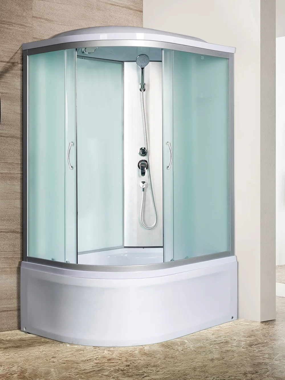 душевая кабина river desna xl 100/80/44 mt r 100x80 правая, стекла матовые, профиль матовый хром
