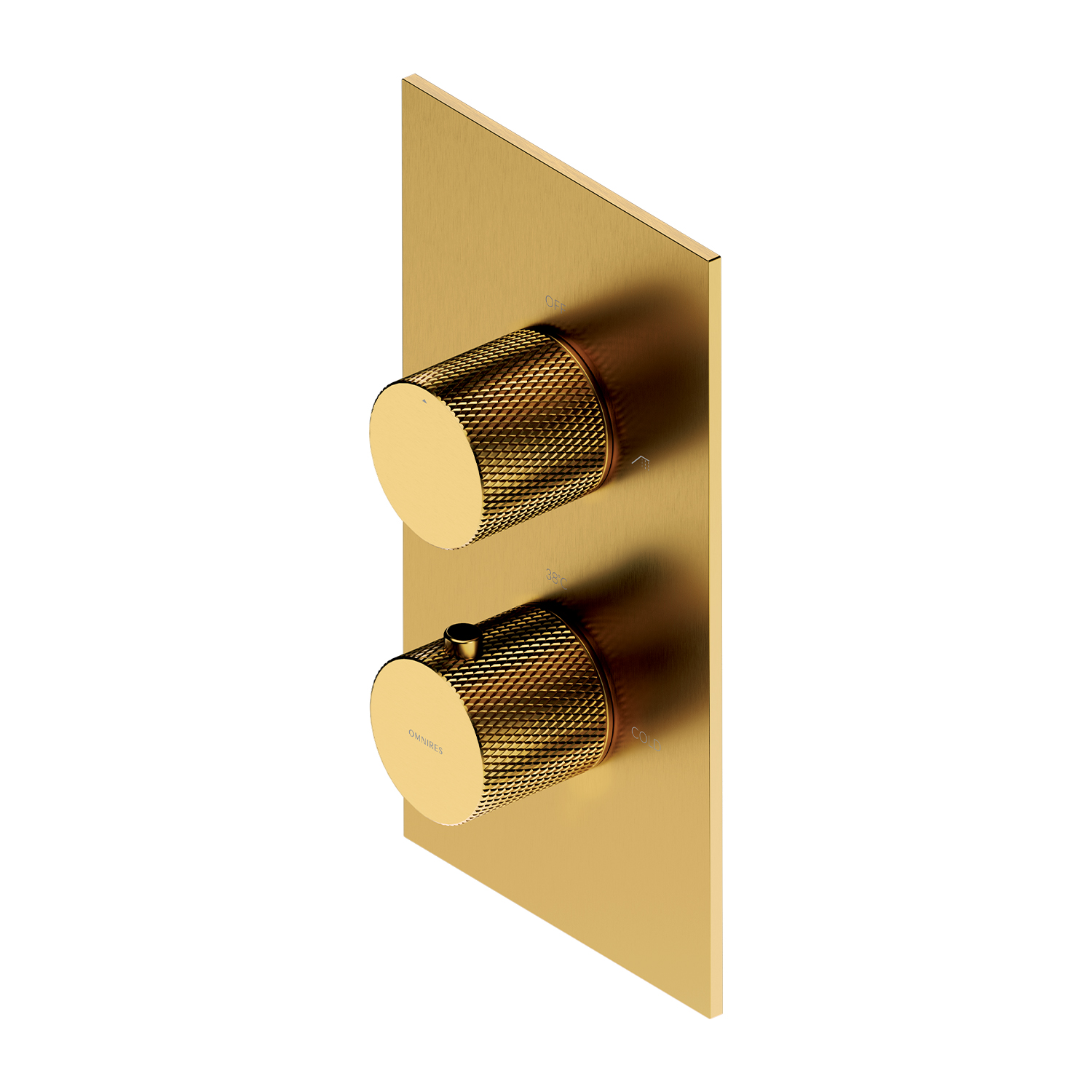 термостатический смеситель скрытого монтажа для ванны и душа omnires contour ct8036glb брашированное золото