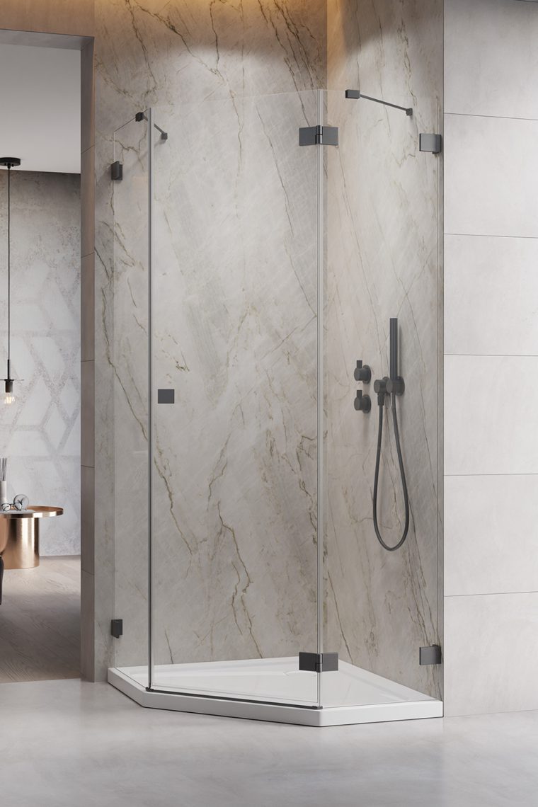 душевой уголок radaway essenza pro brushed gunmetal ptj r 100x100 прозрачное/брашированная оружейная сталь