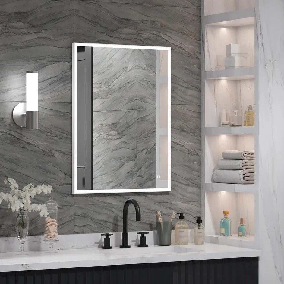 зеркало континент solid white led 110x60 с подсветкой