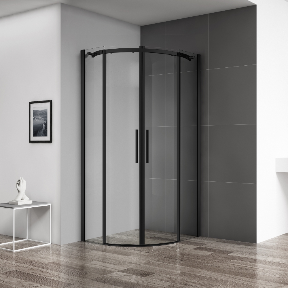 душевой уголок belbagno acqua-r-2-90-c-nero 90x90 стекла прозрачные