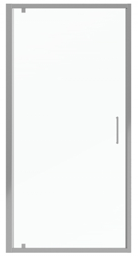 душевая дверь в нишу bravat line bd100.4111a 100x200 стекло прозрачное, профиль хром