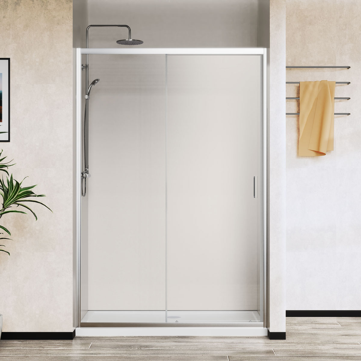 душевая дверь vincea city vds-5ct120cl 120x195 стекла прозрачные, профиль хром