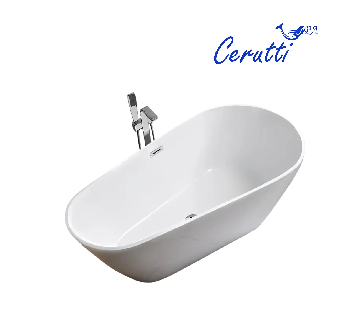 ванна акриловая ceruttispa mimi170mw 170x80 со сливом-переливом, белый матовый