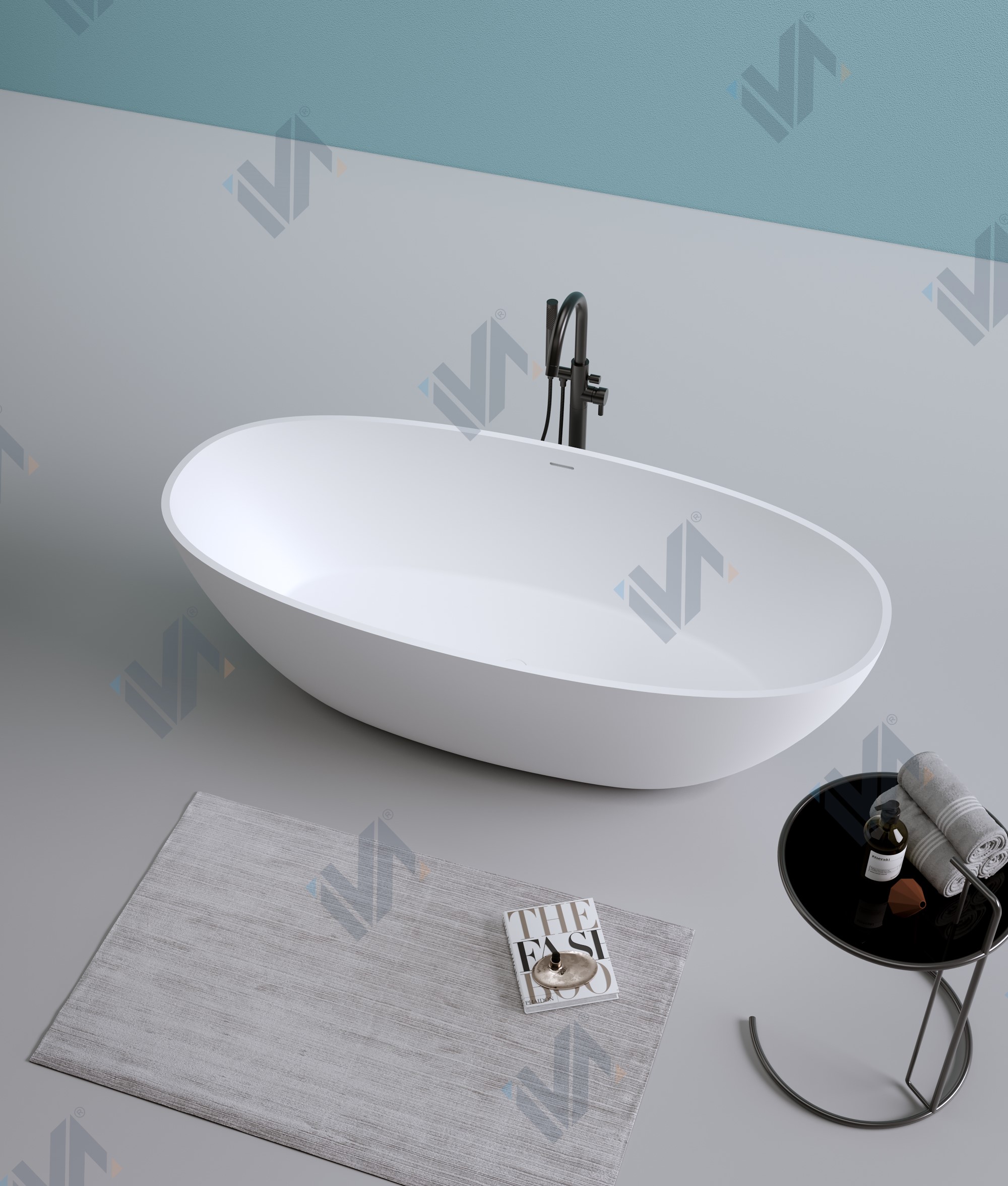 ванна из искусственного камня iva bs101160 160x78 белый