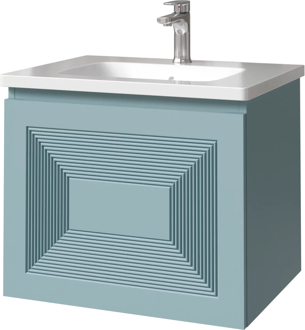 тумба подвесная caprigo modo quarta 60 35711-sf015 голубой матовый