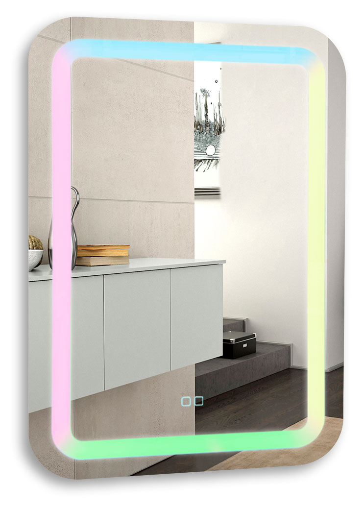 зеркало silver mirrors мальта rgb 55x80 сенсорный выключатель, мульти-цвет