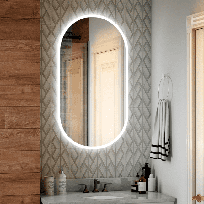 зеркало континент delight led 55x100 с подсветкой и сенсорным управлением