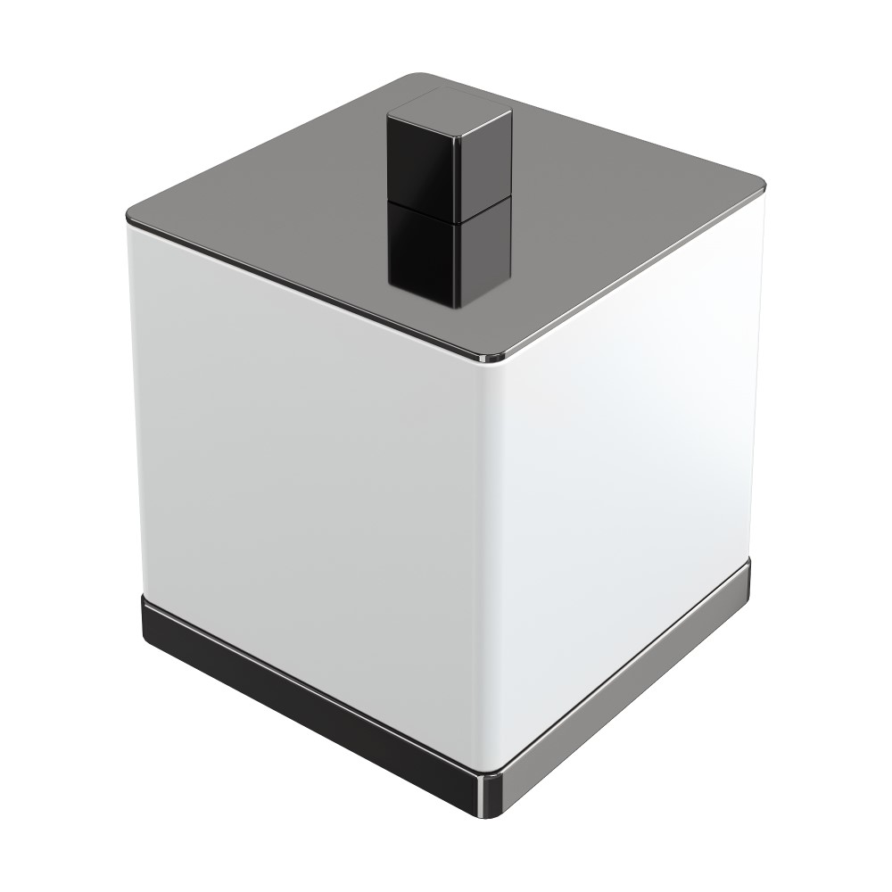 стакан для ватных дисков boheme qubic 10964-sgm shine gun metal, графит глянец