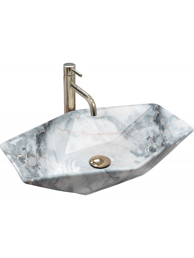 умывальник накладной rea vegas granit shiny 57x37 гранит
