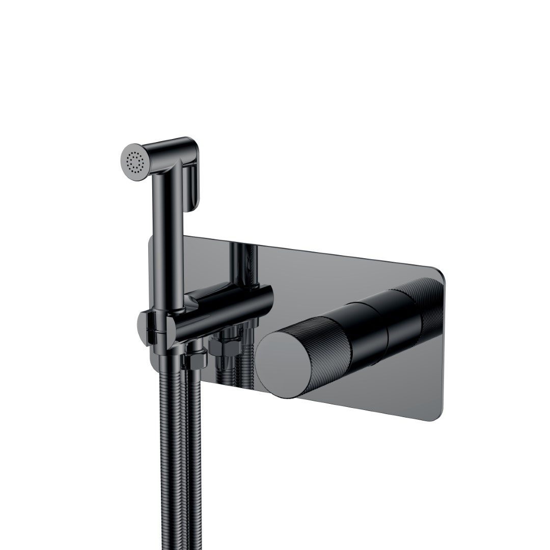 смеситель для биде boheme stick spirale shine gun metall графит глянцевый