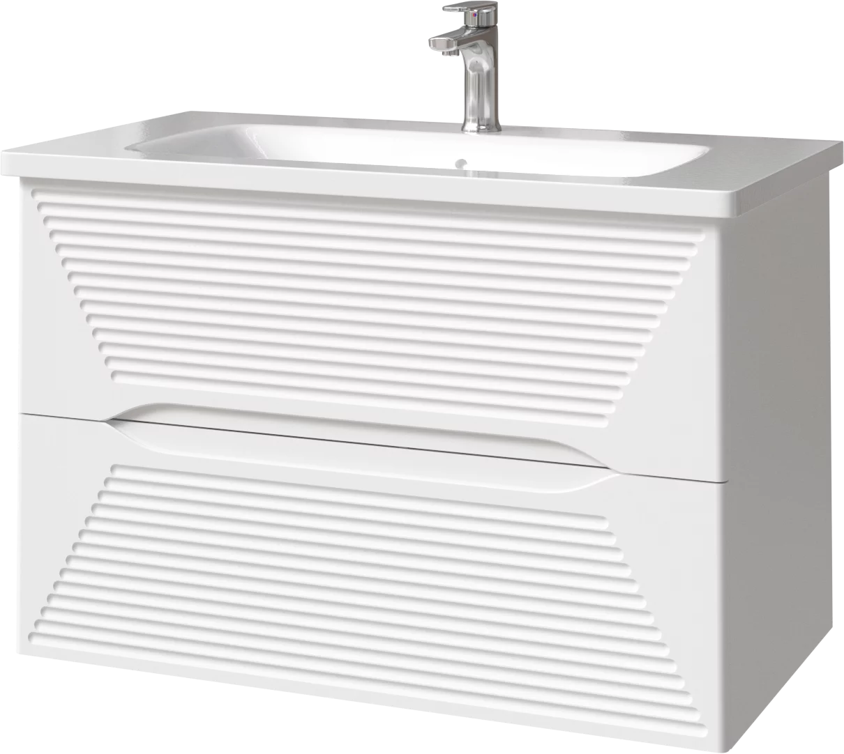 тумба подвесная caprigo modo terza 80 35613-sf027 белый матовый