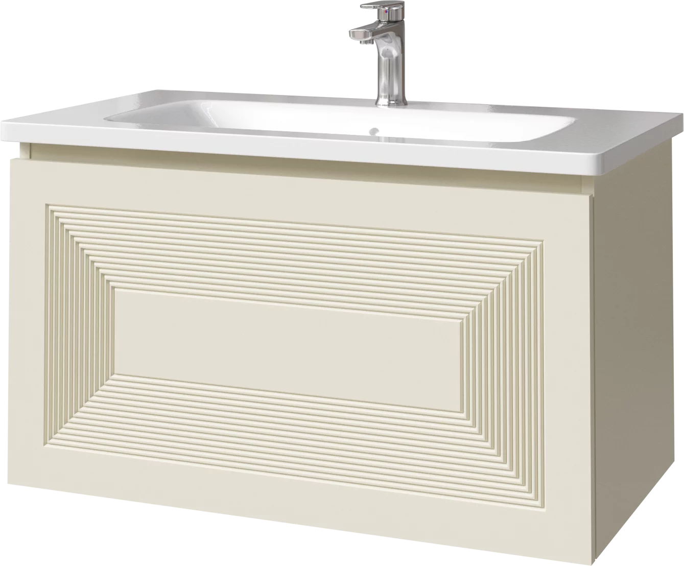 тумба подвесная caprigo modo quarta 80 35713-sf046 бежевый матовый