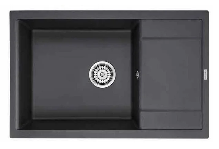 мойка кухонная paulmark flugen pm317850-blm 78x50 черный металлик