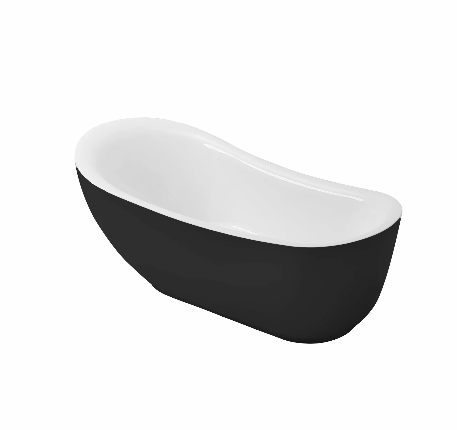 ванна акриловая grossman gr-2303mb style 180x89 белый/черный