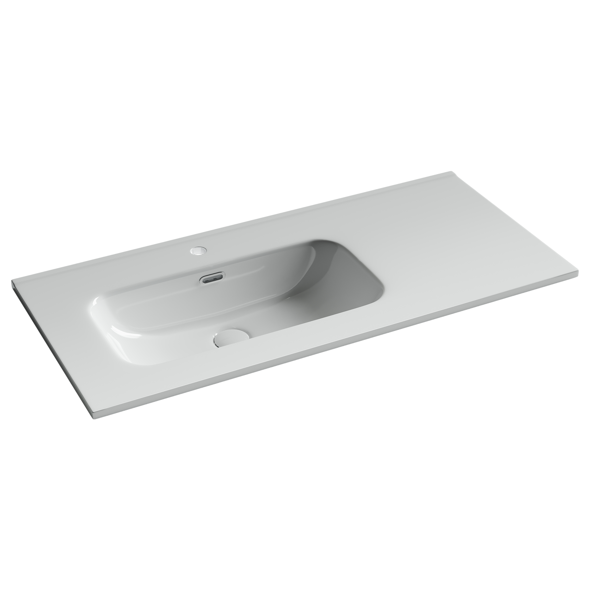 умывальни ceramicanova element cn7003l 101x46,5 чаша слева, с отверстием под смеситель, белый