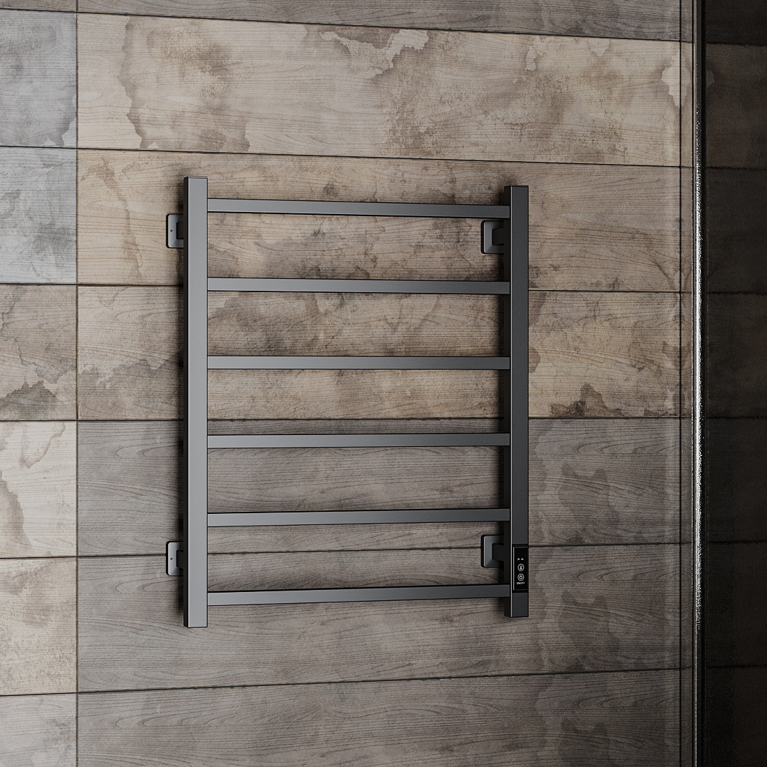 полотенцесушитель электрический roxen square 530x650 черный матовый