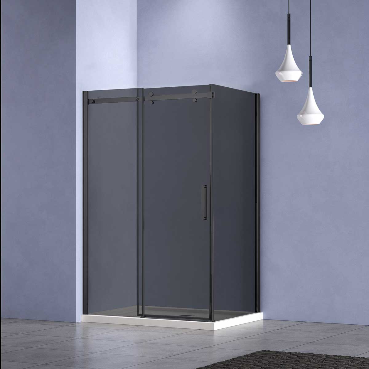душевой уголок vincea como-n vsr-4cn9014cgb 140x90 стекла тонированные, профиль черный