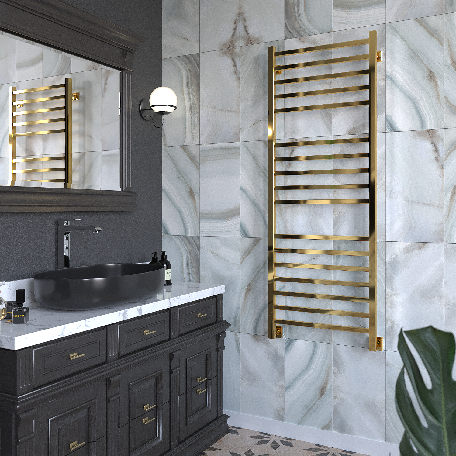 полотенцесушитель водяной stinox quatro luxe 50x140 золото глянец