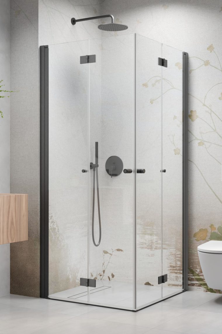 душевой уголок radaway nes brushed gunmetal kdd b 100x100 стекла прозрачные, профиль брашированная оружейная сталь