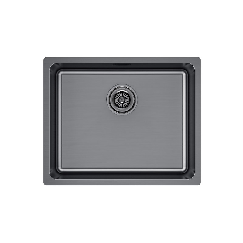 кухонная мойка paulmark vista 54 pm305444-gm 54x44 вороненая сталь