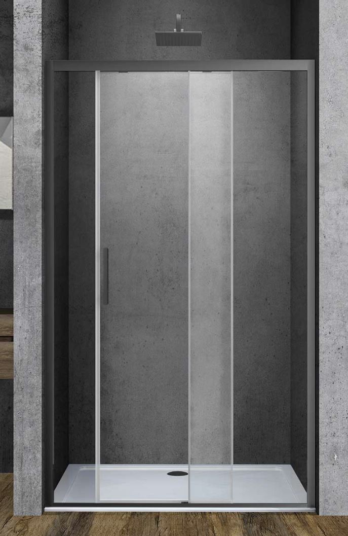 душевая дверь vincea soft vds-3so110clgm 110x195 прозрачное стекло / профиль вороненая сталь