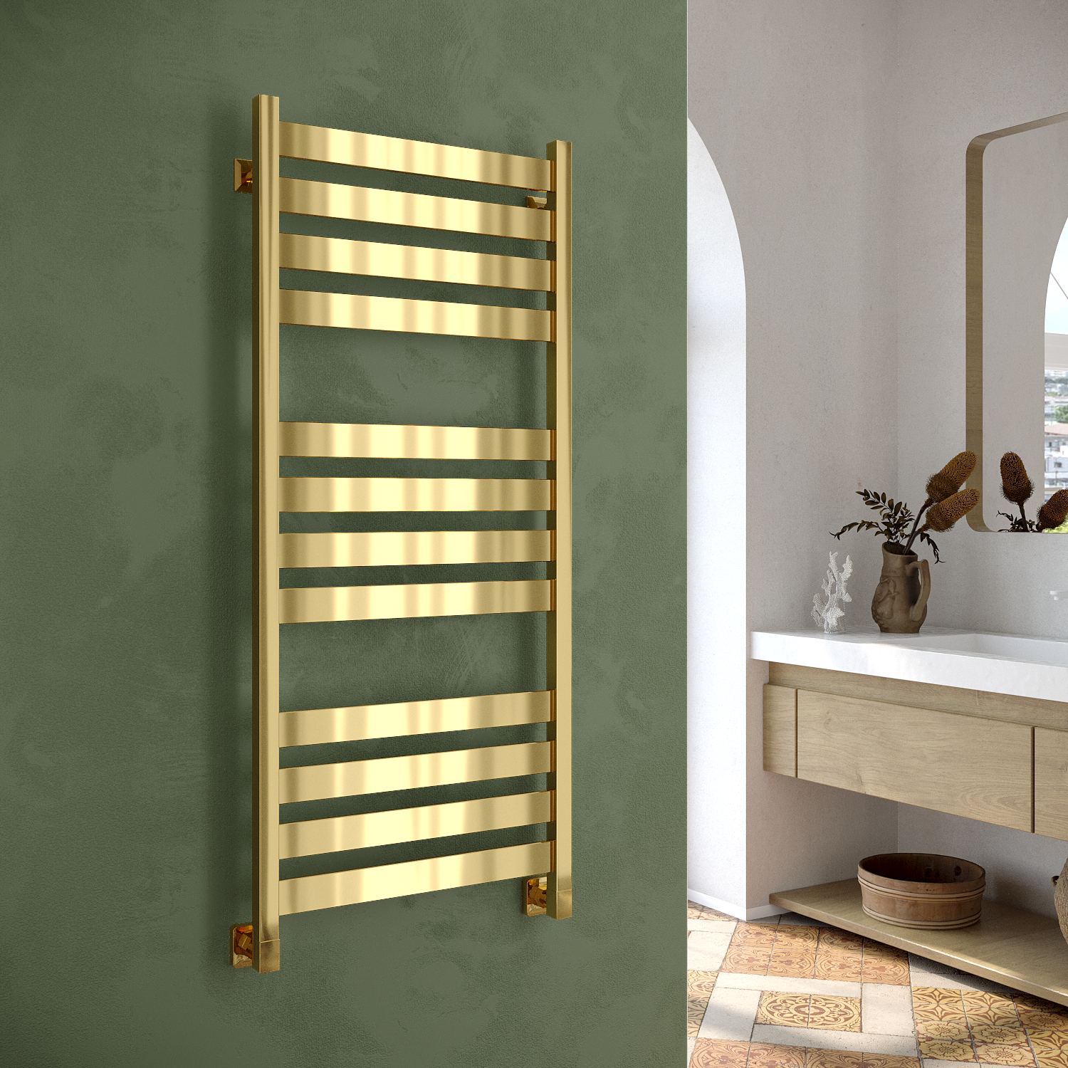 полотенцесушитель водяной stinox sanremo luxe 50x120 золото глянец