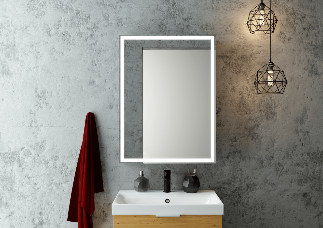 шкаф с зеркалом континент mirror box led 60х80 с подсветкой и сенсорным управлением