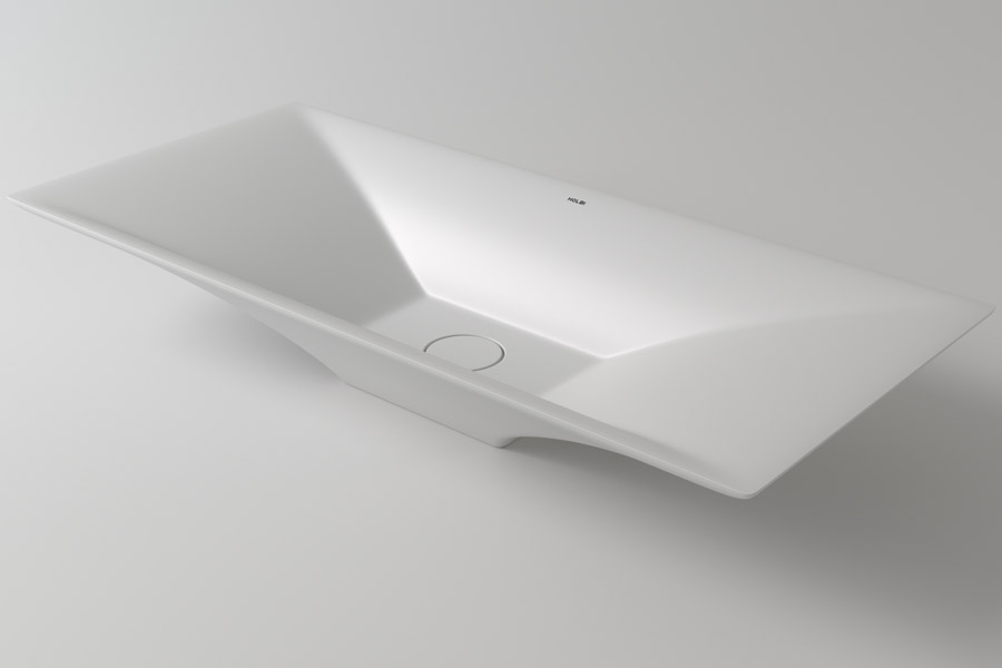 умывальник накладной holbi sirius 77x35 solid surface белый полированный