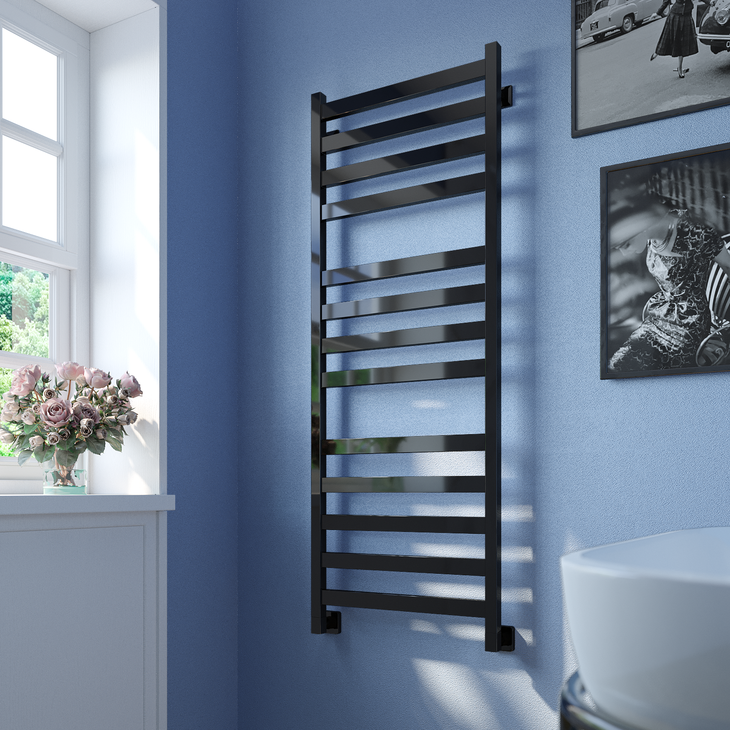 полотенцесушитель водяной stinox verona luxe 50x140 черный глянец