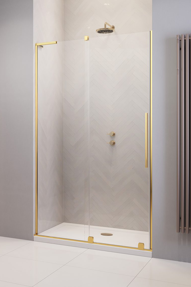 душевая дверь radaway furo sl gold dwj 90x200 прозрачное стекло / профиль золото (правая)