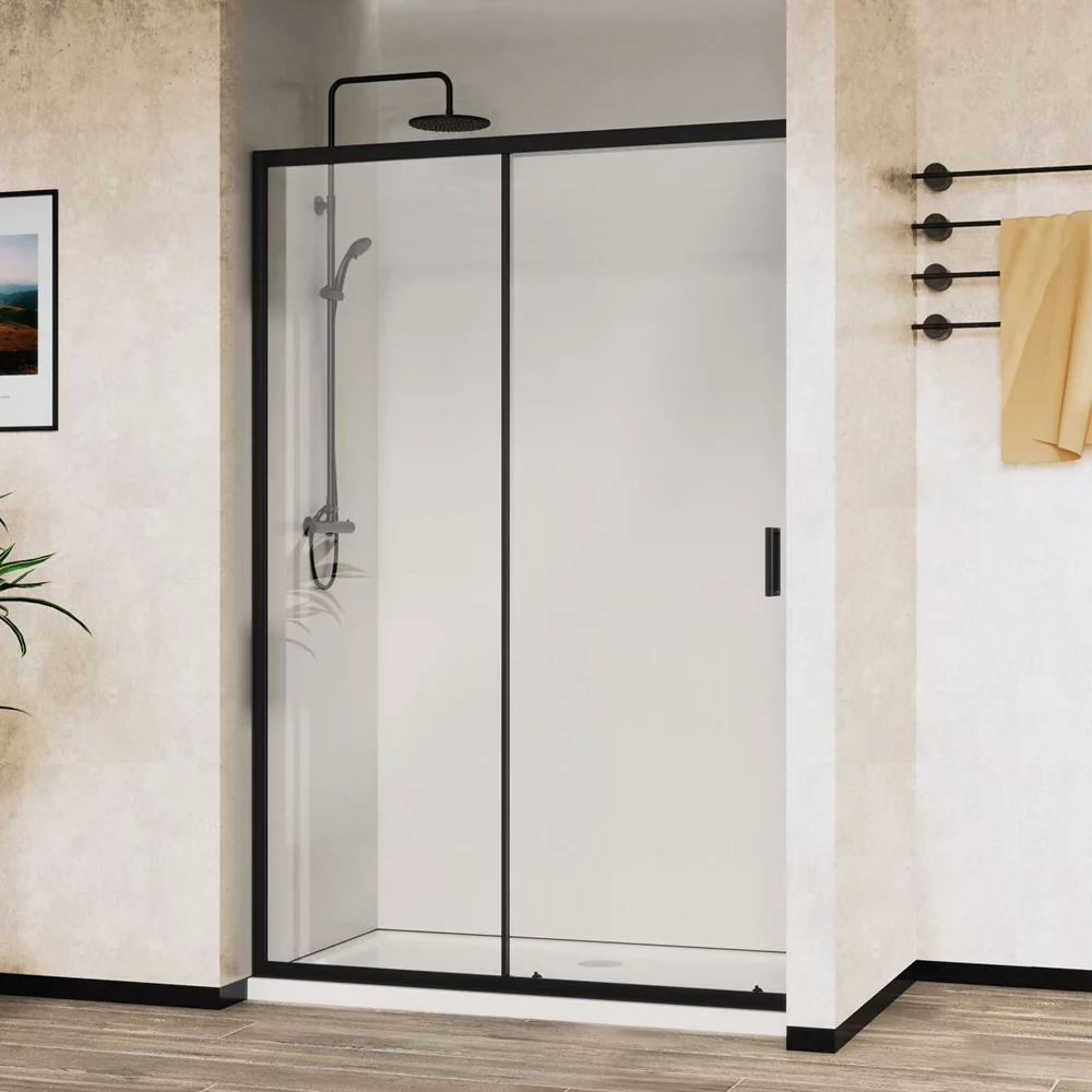 душевая дверь vincea city vds-5ct130clb 130x195 прозрачное стекло / профиль черный матовый