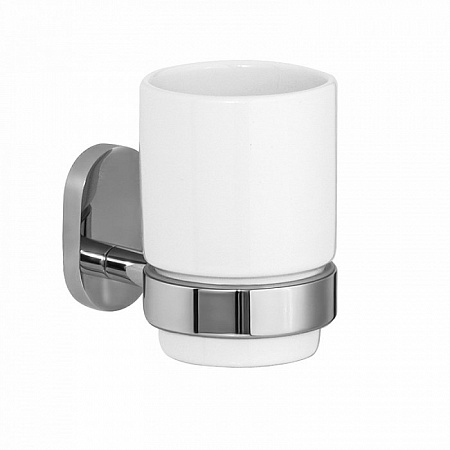 стакан с держателем iddis mirro plus mrpsbc1i45 хром/белый