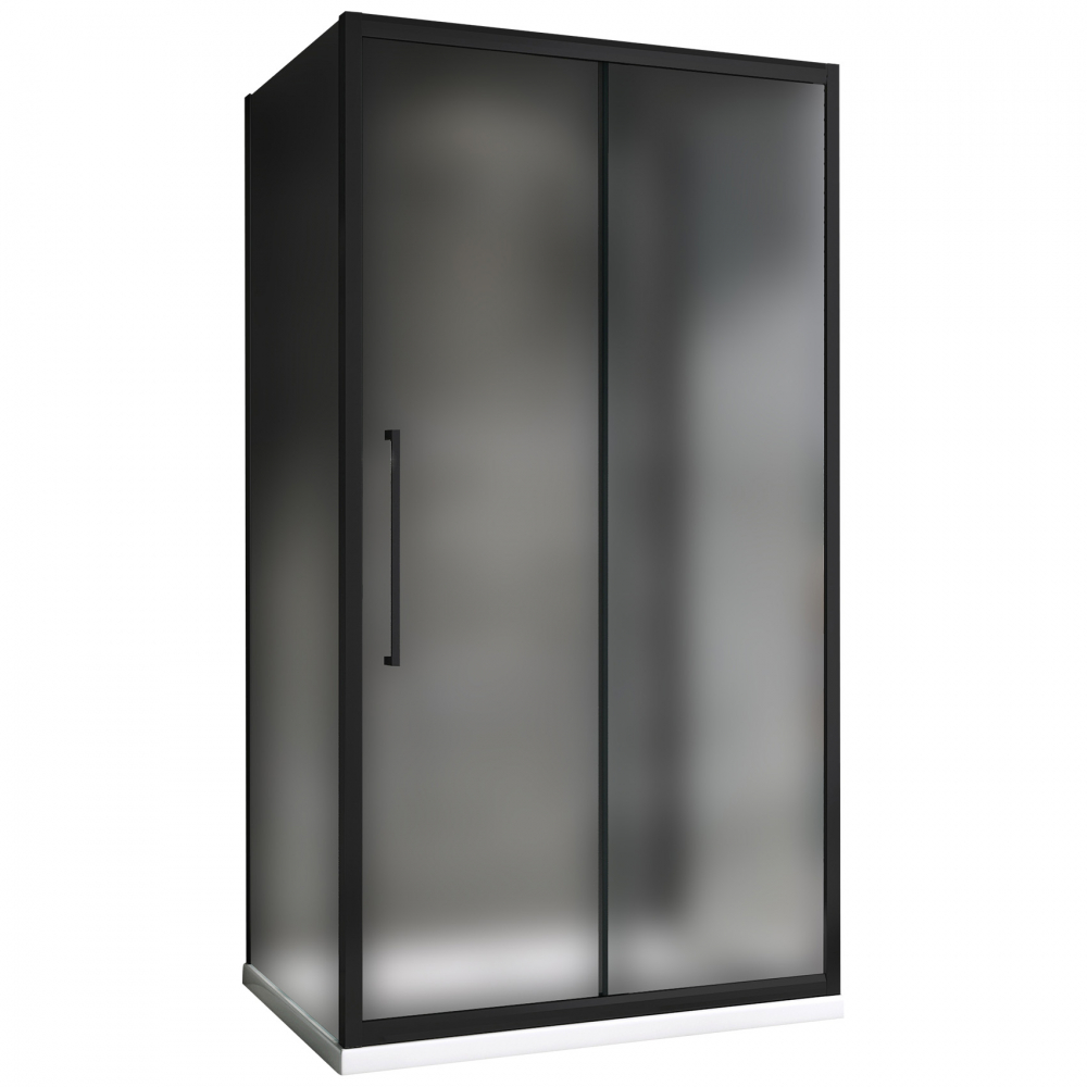 душевой уголок abber schwarzer diamant ag30160bmh-s100bm-s100bm 160x100 стекла матовые, профиль черный