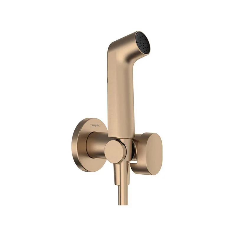 смеситель с гигиеническим душем hansgrohe bidette s ecosmart+ 29232140 бронза