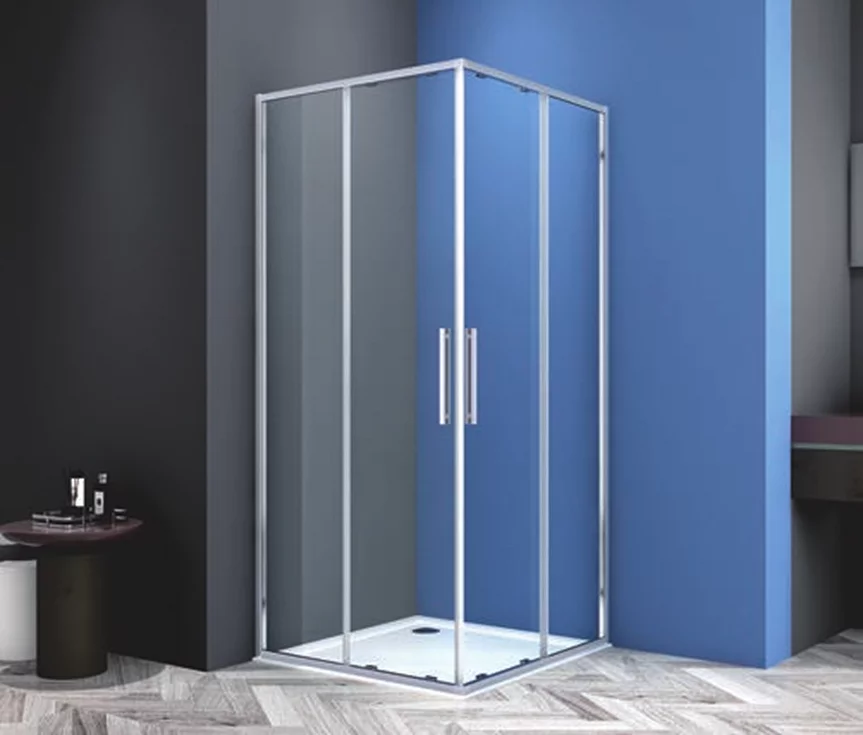 душевой уголок ceramalux cl902b-100 100x100 прозрачное стекло / профиль черный матовый