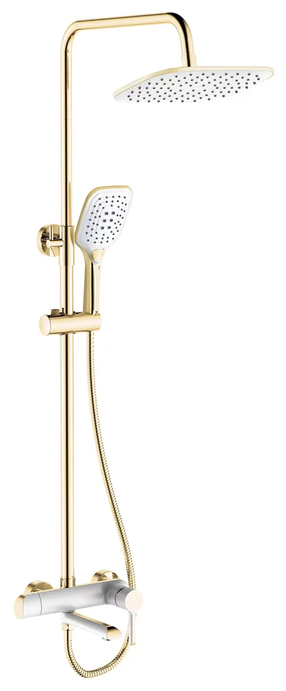 душевая стойка rea melia white gold rea-p2406 белый/золото
