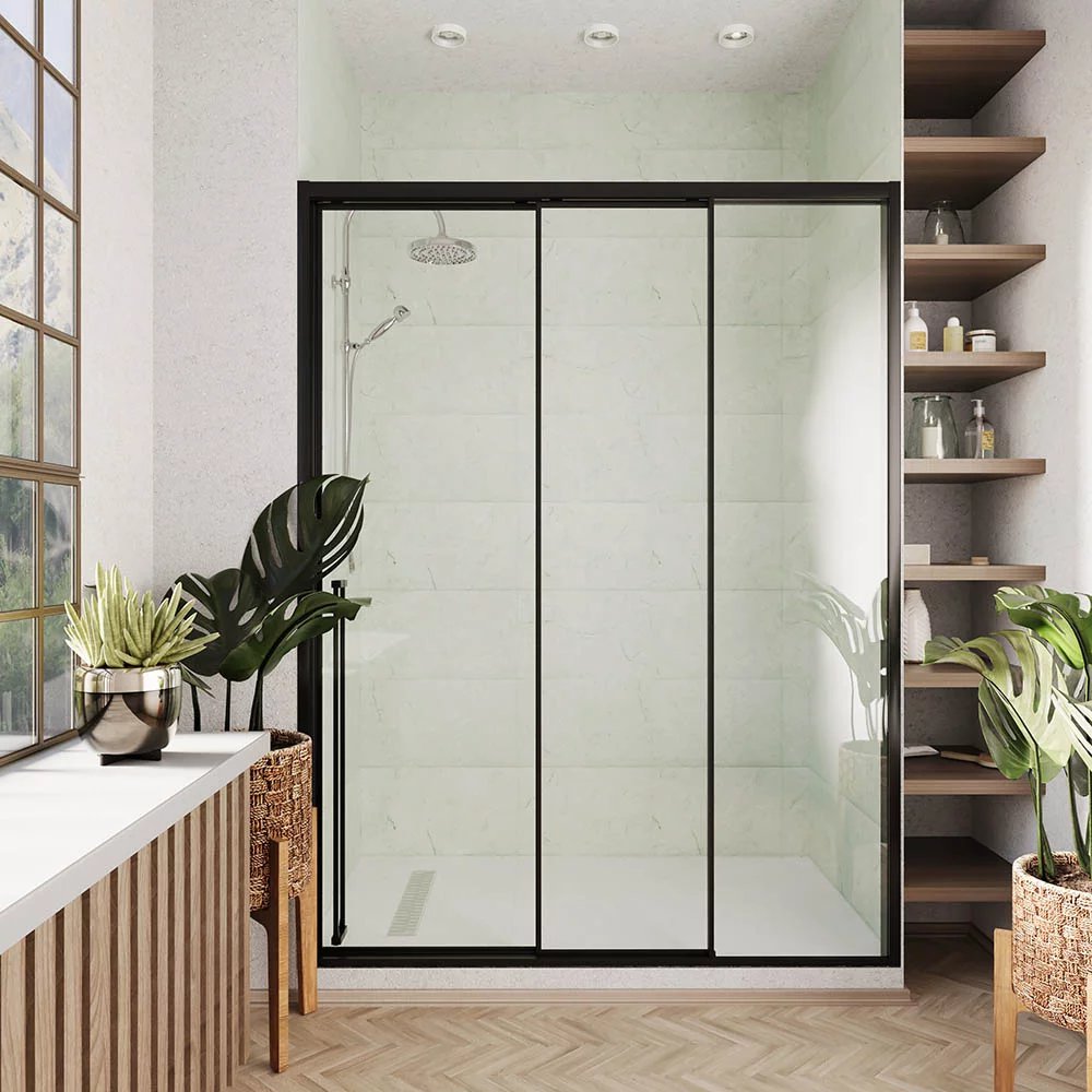 душевая дверь veconi premium prato pr3/r-160-01-b-c4 160x200 правая, профиль чёрный матовый