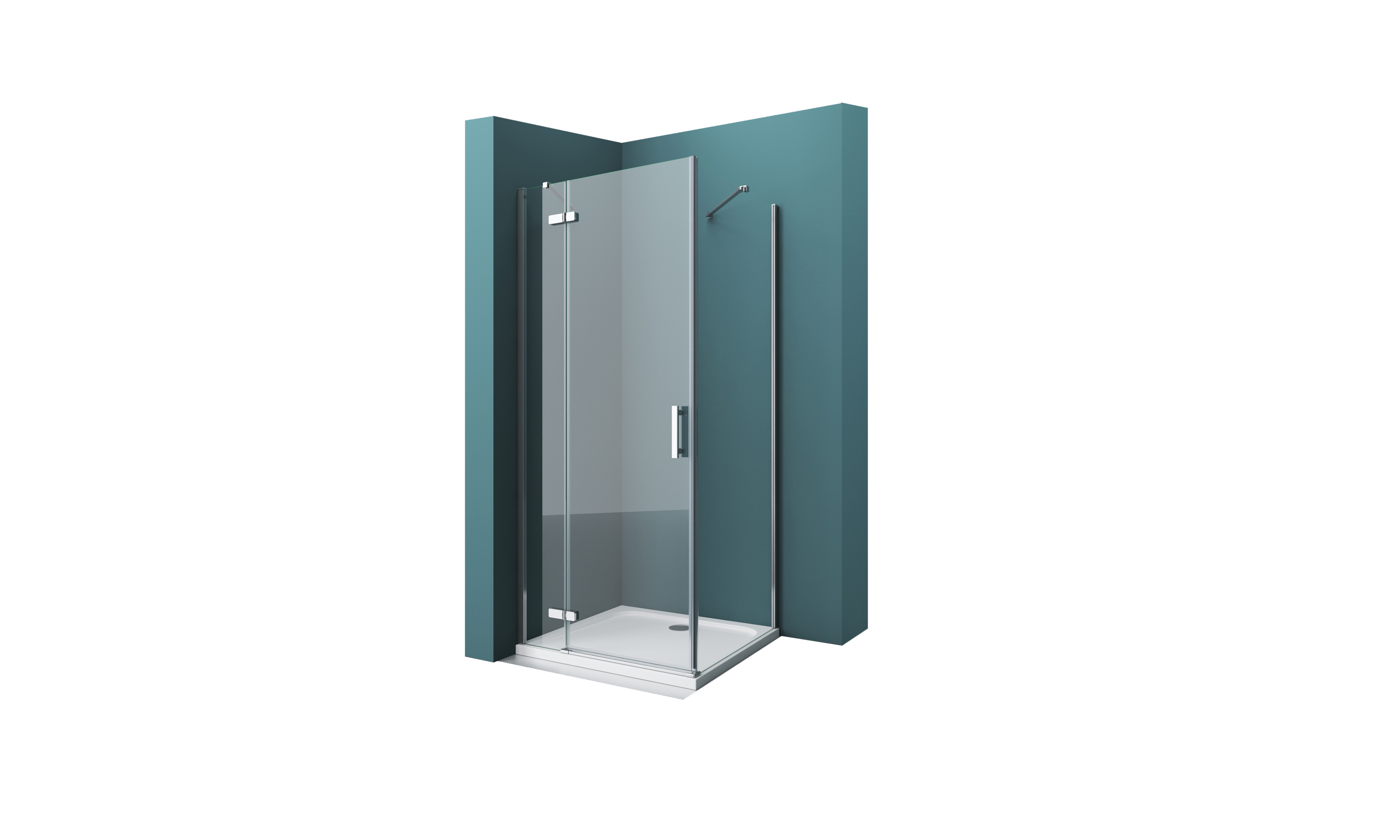 душевой уголок belbagno kraft-a-12-90-c-cr 90x90 стекла прозрачные, профиль хром